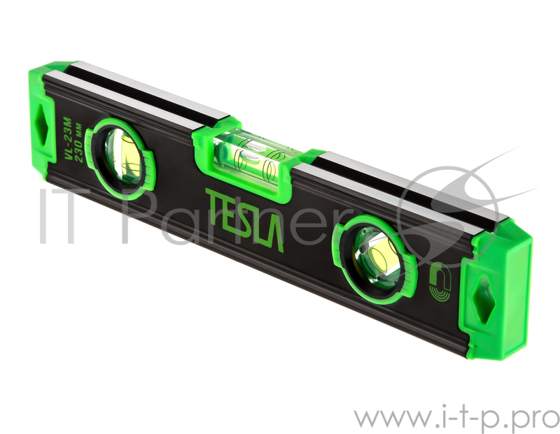 Уровень пузырьковый Tesla VL-23М длина 23 см,точность 0,5 мм/м, 3 колбы (180°,90°, 45°), магнит