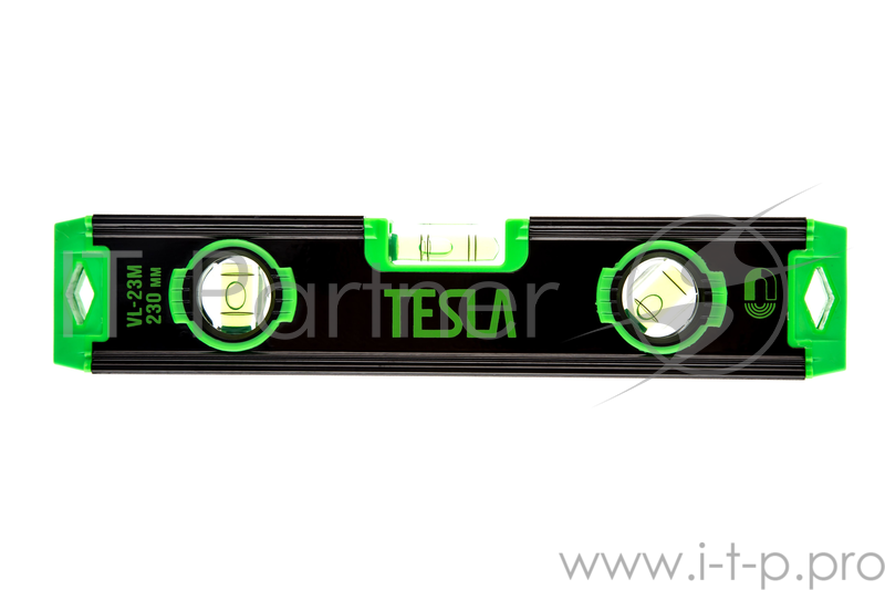 Уровень пузырьковый Tesla VL-23М длина 23 см,точность 0,5 мм/м, 3 колбы (180°,90°, 45°), магнит