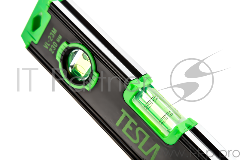 Уровень пузырьковый Tesla VL-23М длина 23 см,точность 0,5 мм/м, 3 колбы (180°,90°, 45°), магнит