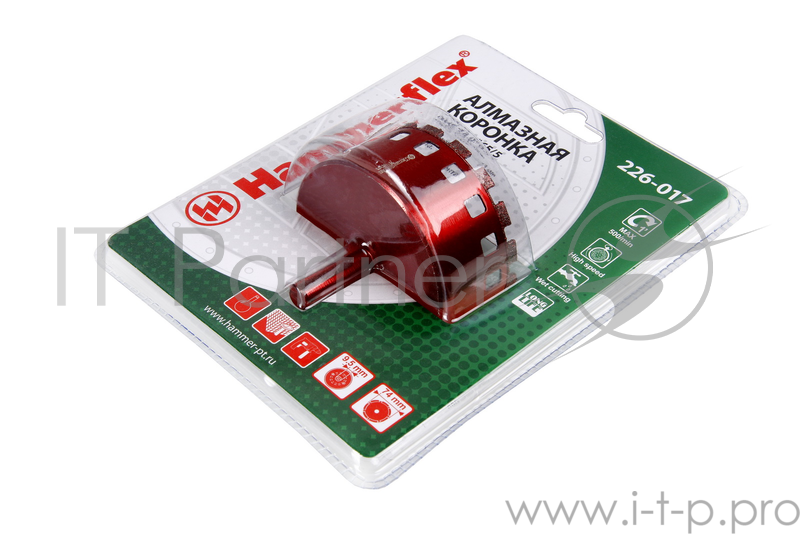 Алм. трубчатая коронка Hammer Flex 226-017 DHS 74,0*65/5 A3, алмаз 60Р, керамогранит