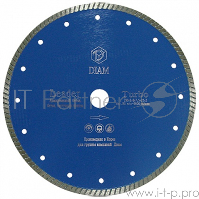 Круг алмазный DIAM Ф115x22мм LEADER 2.0x7.5мм универсальный