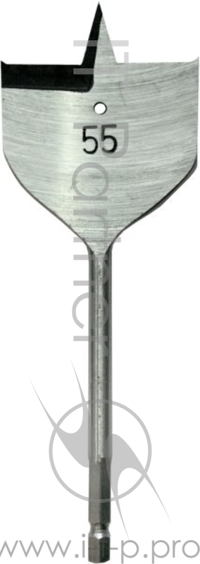 Сверло перовое ПРАКТИКА 774-085 по дереву 55x152мм в блистере