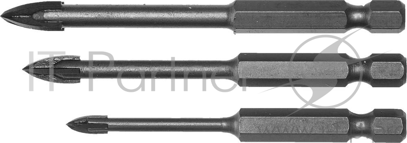 Набор сверл ЗУБР 29845-H3 по кафелю и керамике с четырмя режущими лезвиями 4 6 8мм 3шт.