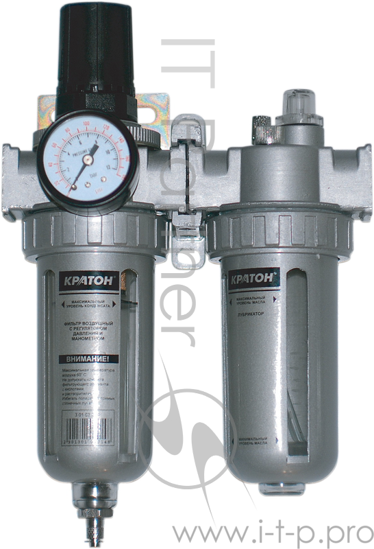 Фильтр КРАТОН 30103014 1/4'' 0-7атм возд. с рег. давл. манометром и лубрикатором
