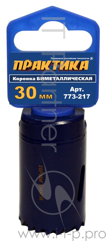 Коронка биметаллическая ПРАКТИКА 773-217 30мм