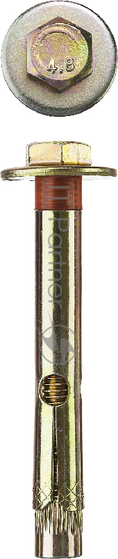 Зубр Болт анкерный с пластиковым кольцом, желтопассивированный, 16x110мм, ТФ2, 8шт 4-302312-16-110