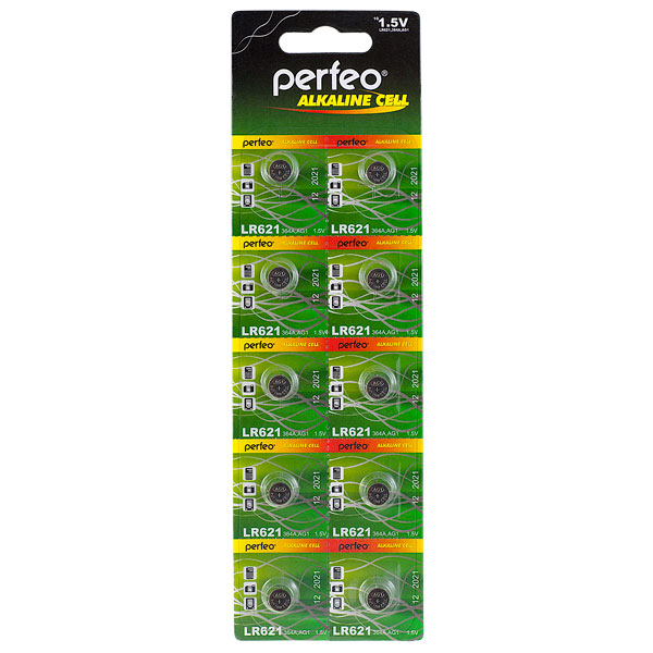 Батарейка Perfeo LR621/10BL Alkaline Cell 364A AG1