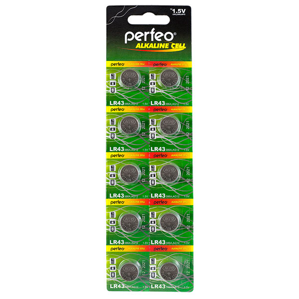 Батарейка Perfeo LR43/10BL Alkaline Cell 386A AG12