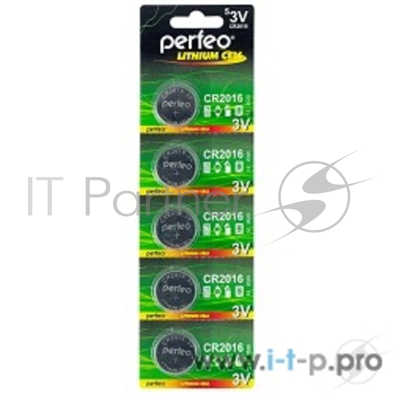 Батарейка Perfeo CR2016/5BL Lithium Cell (5 шт. в уп-ке)