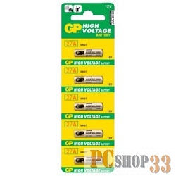 Батарейка GP 27A-BC5(27AFRA-2C5) 100/1000 Super Alkaline 27A, MN27 (5 шт. в уп-ке) {02982}