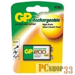 Батарейка GP 20R8H 200mAh, 1 шт 9V, 200мАч (1 шт. в уп-ке) крона