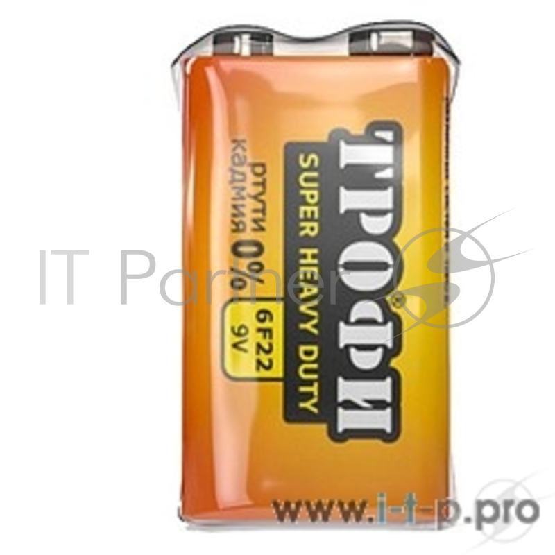 Батарейка ТРОФИ 6F22 (1 шт. в уп-ке) !!НЕ В БЛИСТЕРЕ!!