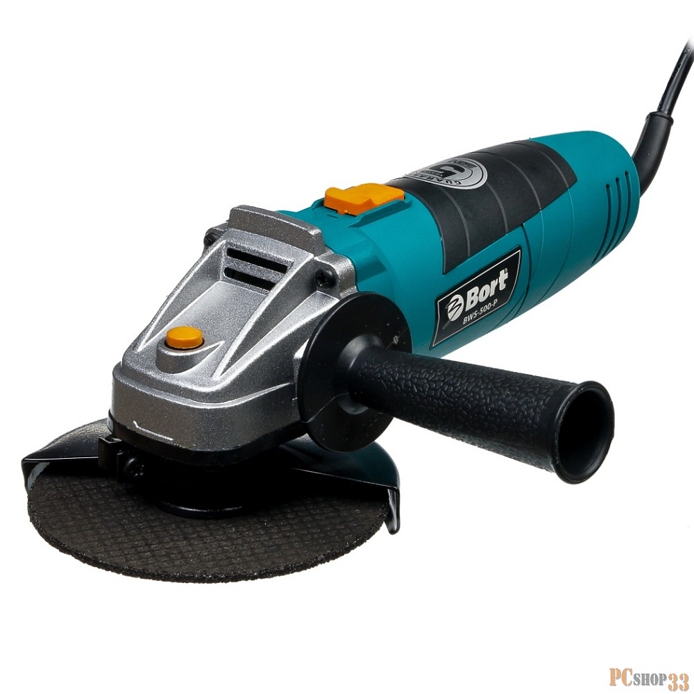 Шлифовальные машины Bort BWS-500-P Машина шлифовальная угловая 98299946 { 500 Вт, 11000 об/мин, 115 мм, М14, 1,35 кг, набор аксессуаров 5 шт }