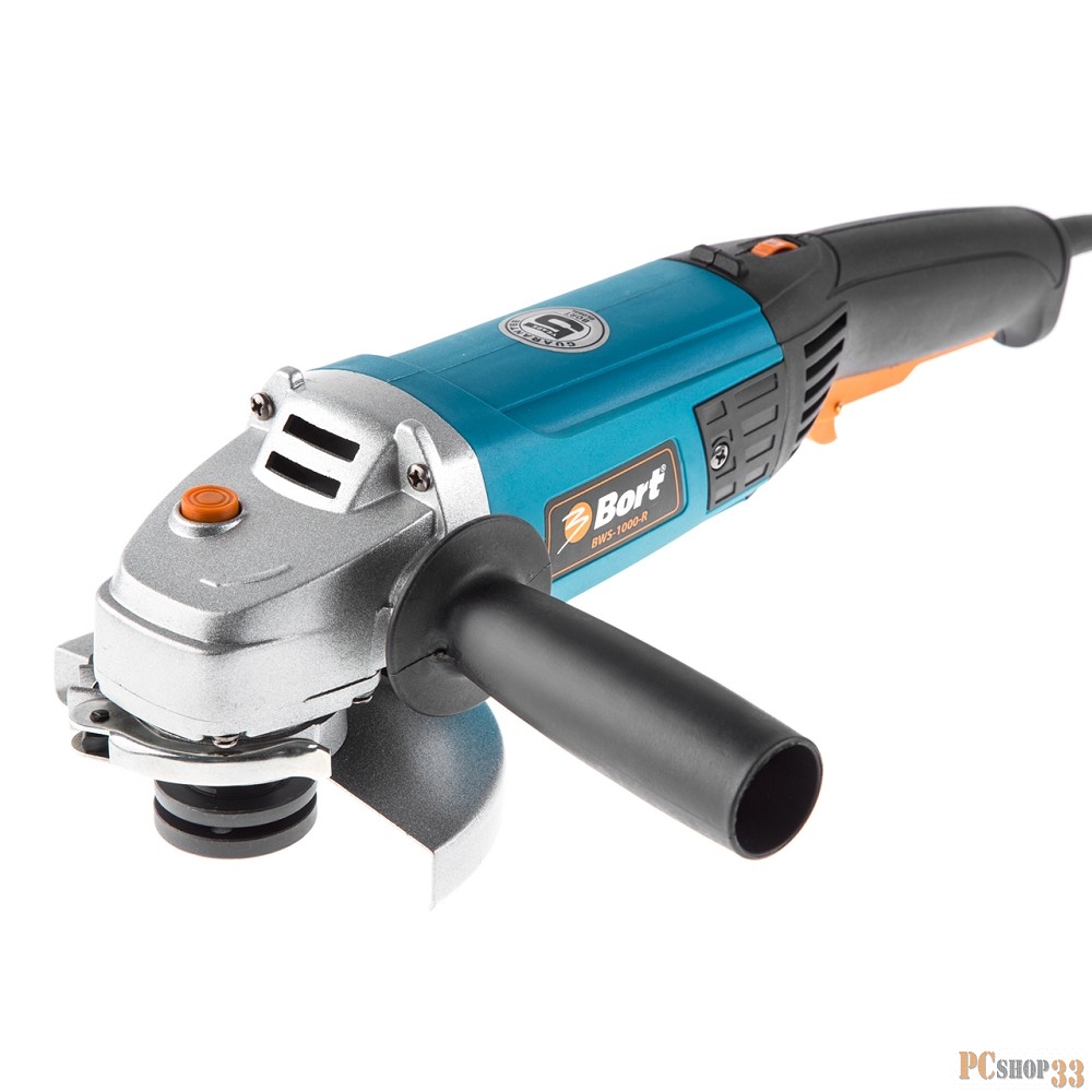 Шлифовальные машины Bort BWS-1000-R Машина шлифовальная угловая 98296631 { 900 Вт, 11000 об/мин, 125 мм, М14, 2 кг, набор аксессуаров 4 шт }