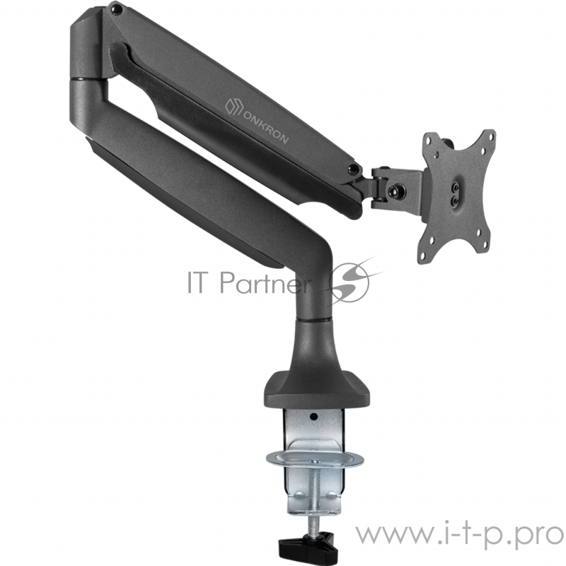 Кронштейн для мониторов ONKRON Кронштейн для мониторов ONKRON/ 13-32'' ГАЗЛИФТ макс 100*100 наклон -90?/+90?, поворот +-90°, 2 колена, от стены: до 525мм, крепление к столу 10-85мм, вес до 9кг, черный