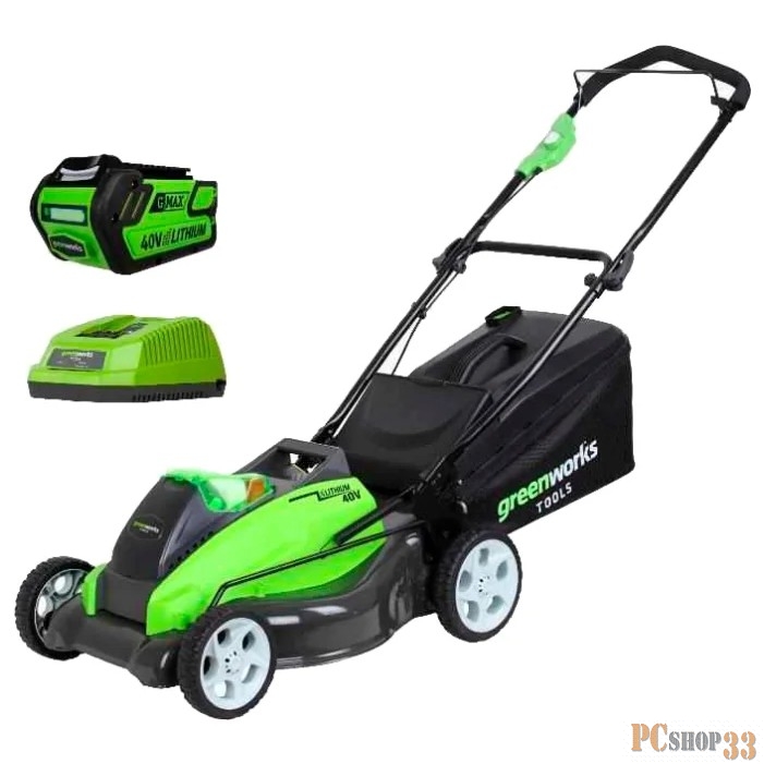 Газонокосилка GREENWORKS 2500107UF 45см 40В АКБ 6Ач и ЗУ
