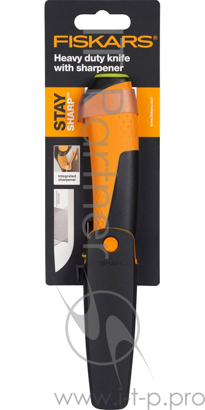 Нож садовый Fiskars 1023619 черный/оранжевый