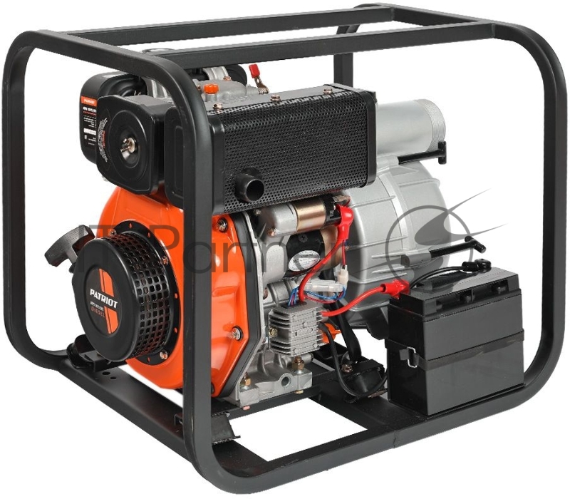 Мотопомпа PATRIOT MPD 3072 SFE 4т дизель 296см3 5.7лс 75м3/ч 1200л/м глуб.8м напор25м 3 бак3.5л
