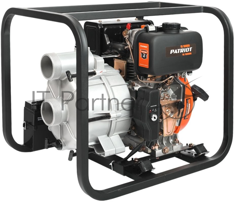 Мотопомпа PATRIOT MPD 3072 SFE 4т дизель 296см3 5.7лс 75м3/ч 1200л/м глуб.8м напор25м 3 бак3.5л