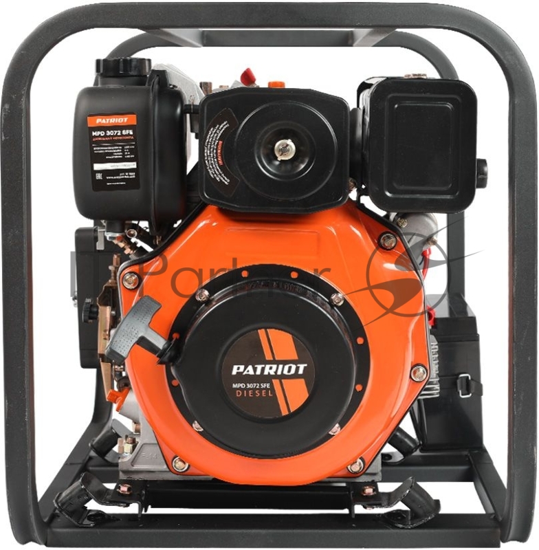 Мотопомпа PATRIOT MPD 3072 SFE 4т дизель 296см3 5.7лс 75м3/ч 1200л/м глуб.8м напор25м 3 бак3.5л