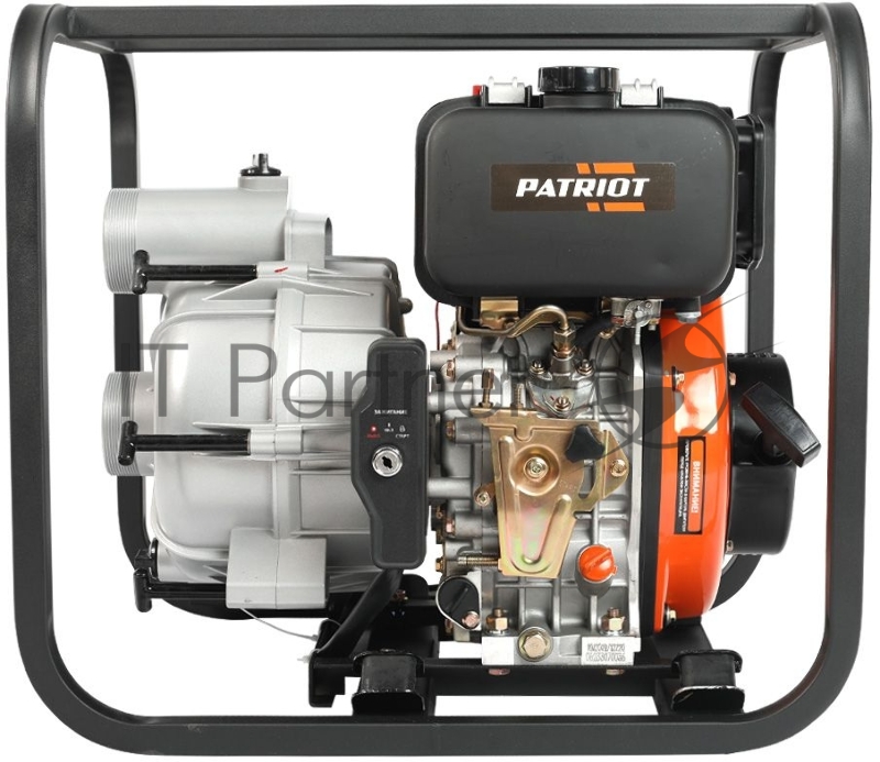 Мотопомпа PATRIOT MPD 3072 SFE 4т дизель 296см3 5.7лс 75м3/ч 1200л/м глуб.8м напор25м 3 бак3.5л