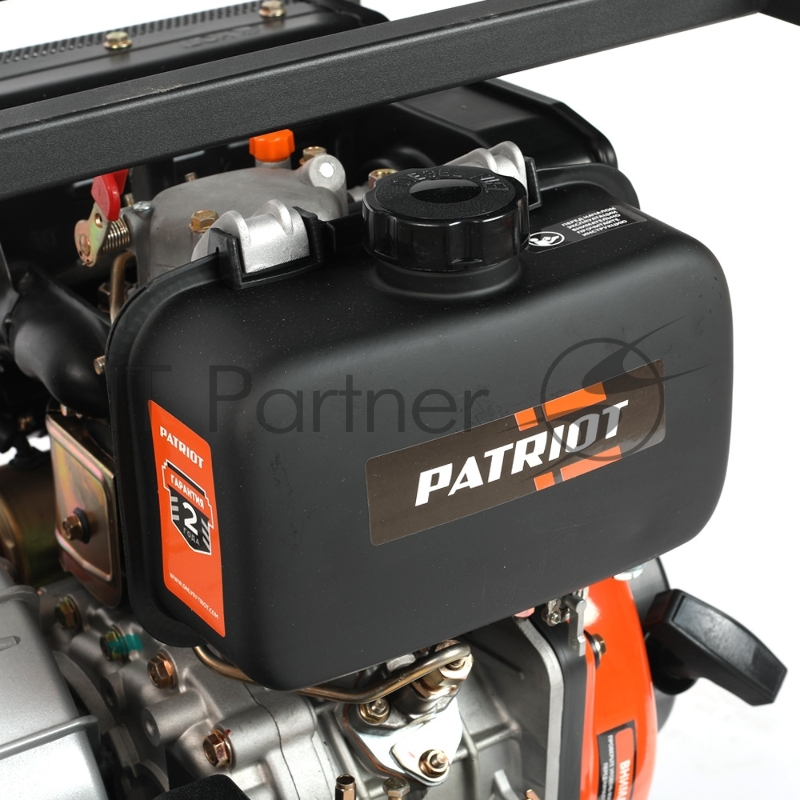 Мотопомпа PATRIOT MPD 3072 SFE 4т дизель 296см3 5.7лс 75м3/ч 1200л/м глуб.8м напор25м 3 бак3.5л
