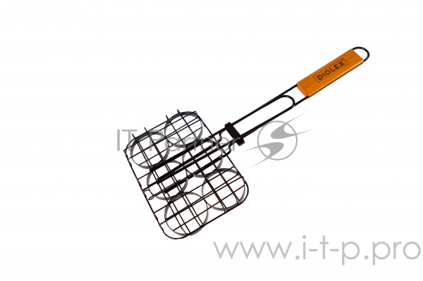 Решетка-гриль Diolex DX-G1911-B для гамбургеров 20x15cm на 6 порций (сталь с хромированным покрытием)