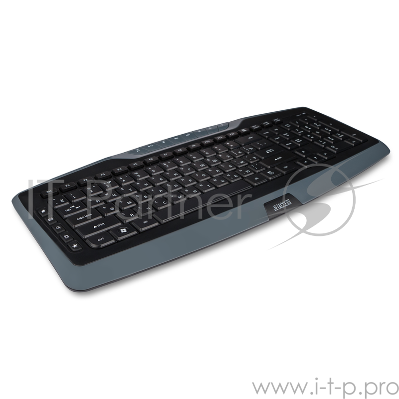 Клавиатура Jet.A SlimLine K17 W Grey USB {Беспроводная мультимедийная слим-клавиатура с классической раскладкой и 14 клавишами быстрого доступа}