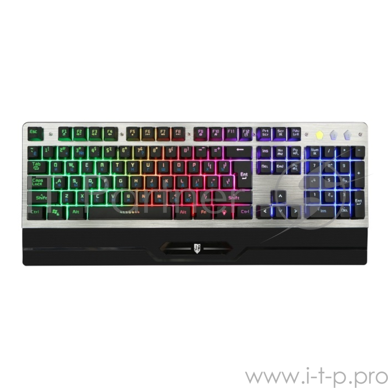 Проводная клавиатура Jet.A Smart Line K22 LED со светодиодной подсветкой, 104 кл., USB, серебристая