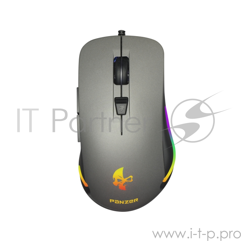 Проводная игровая мышь Jet.A PANZER JA-GH41 чёрно-серая (1200-3200dpi,6 пр.кнопок,LED-подсветка,USB)