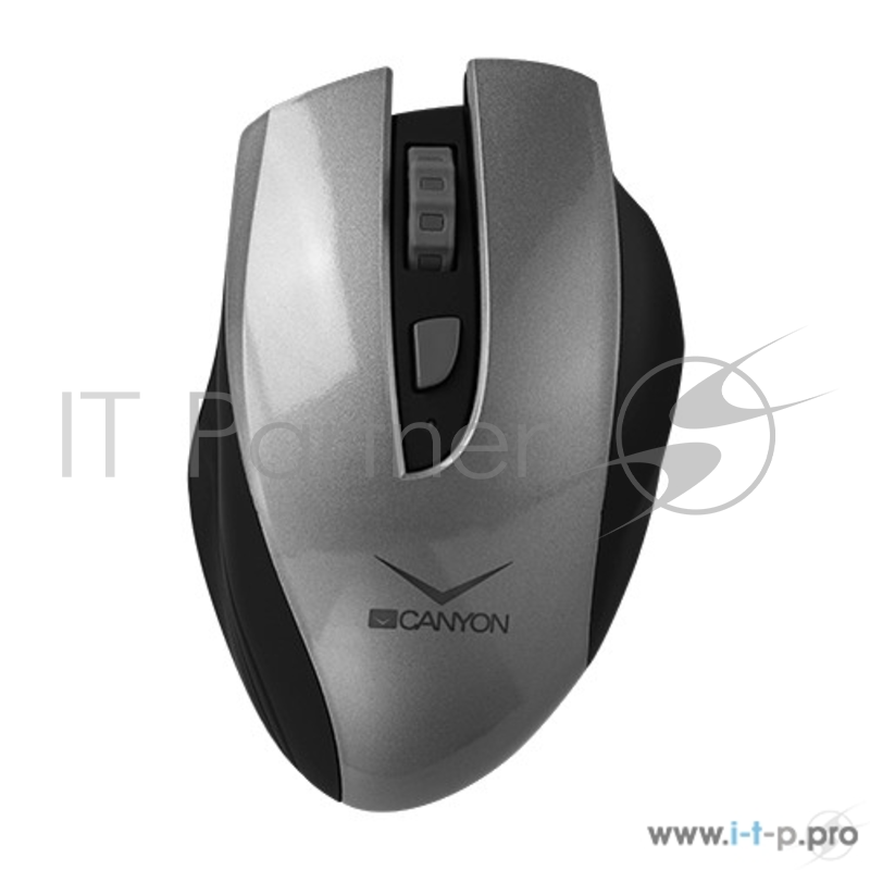 CANYON CNS-CMSW7G, беспроводная мышь, перезаряжаемая, 800/1200/1600 dpi, 3 кнопки, Серая