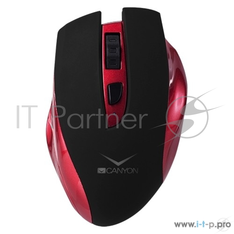 Мышь беспроводная Canyon CNS-CMSW7R, 1600dpi, Черный/Красный CNS-CMSW7R