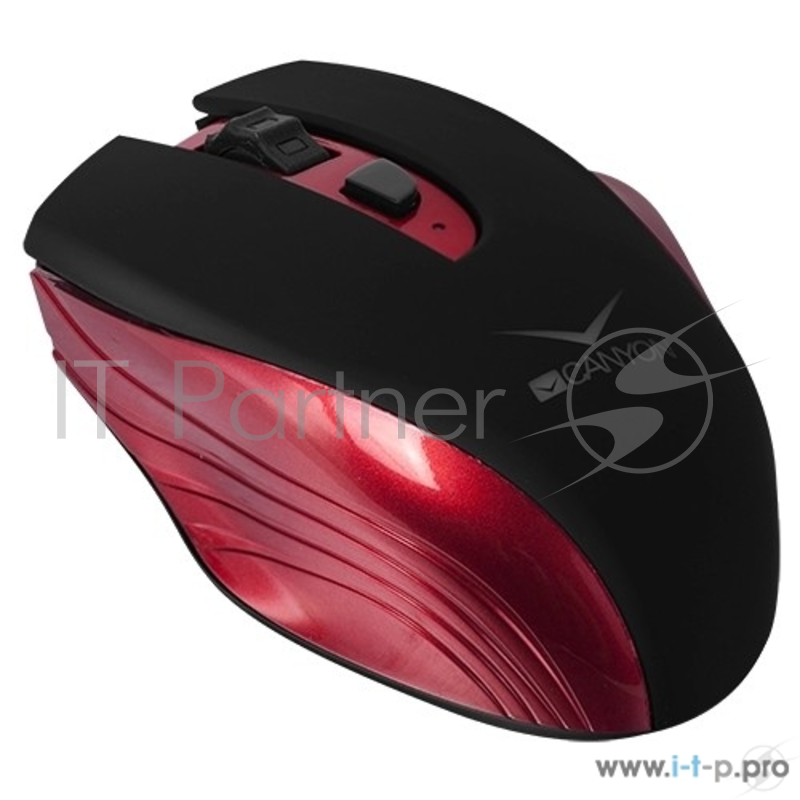 Мышь беспроводная Canyon CNS-CMSW7R, 1600dpi, Черный/Красный CNS-CMSW7R