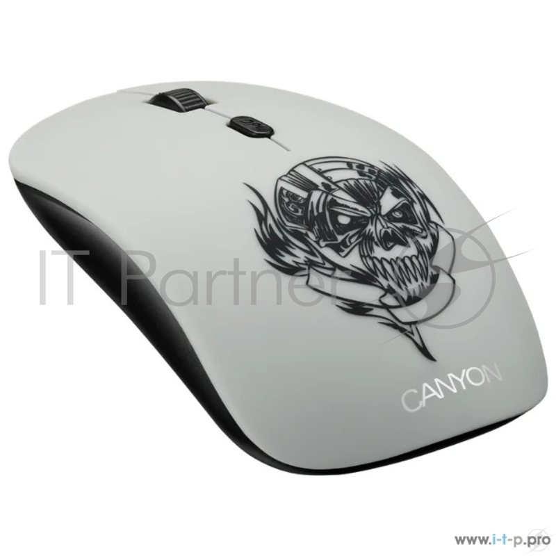 Беспроводная мышь CANYON CND-CMSW401MC {wireless Optical Mouse with 4 buttons, DPI 800/1200/1600, 1 additional cover(Metallica), black, 103*58*32mm, 0.087kg, 2.4GHz}
