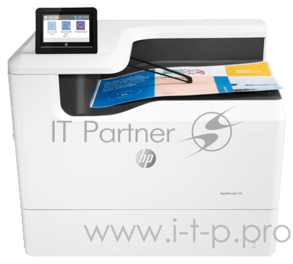 Принтер струйный HP PageWide Color 755dn (A3, 600dpi, 35(up to 55)ppm, Duplex, 1,5 Gb,2trays 100+550, USB/GigEth/WiFi, 1y war, pigment ink, replace Y3Z46B)