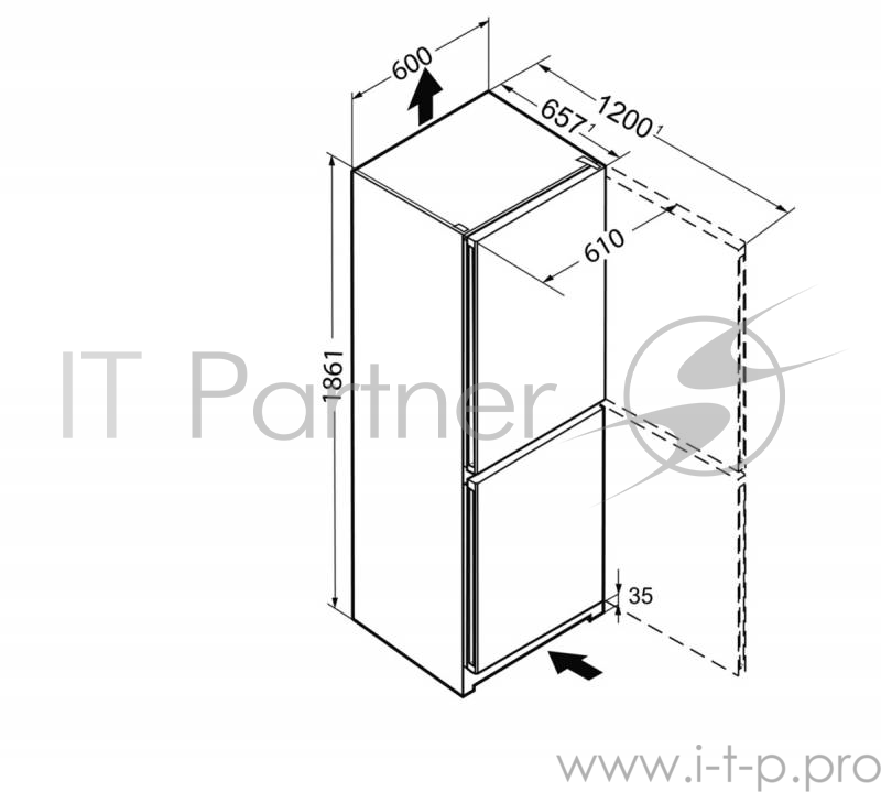 Холодильник LIEBHERR высота 185см, 3 контейнера МК, A++, белый