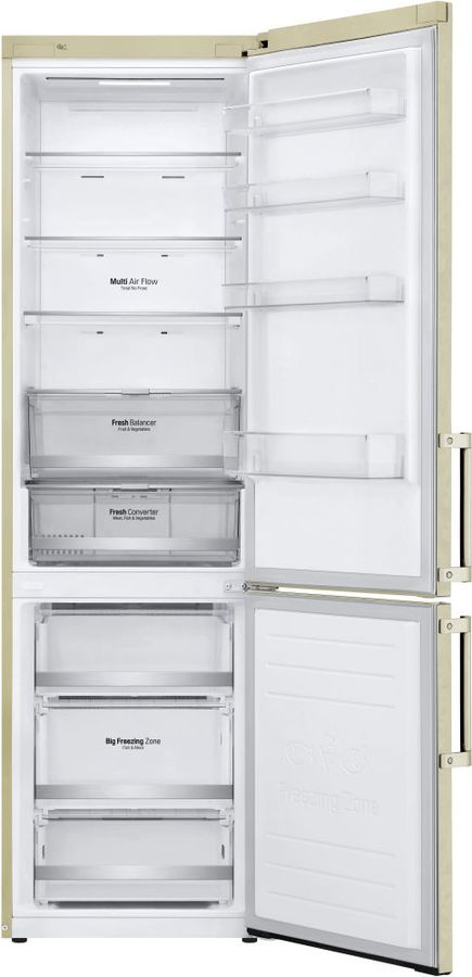Холодильник LG GA-B509BEDZ с нижней морозильной камерой 2.03м:- Технология Door Cooling+ и Linear Cooling- Инверторный линейный компрессор- Total No Frost- Зоны сохранения свежести- Внешний дисплей- Wi-Fi-Бежевый (мрамор)