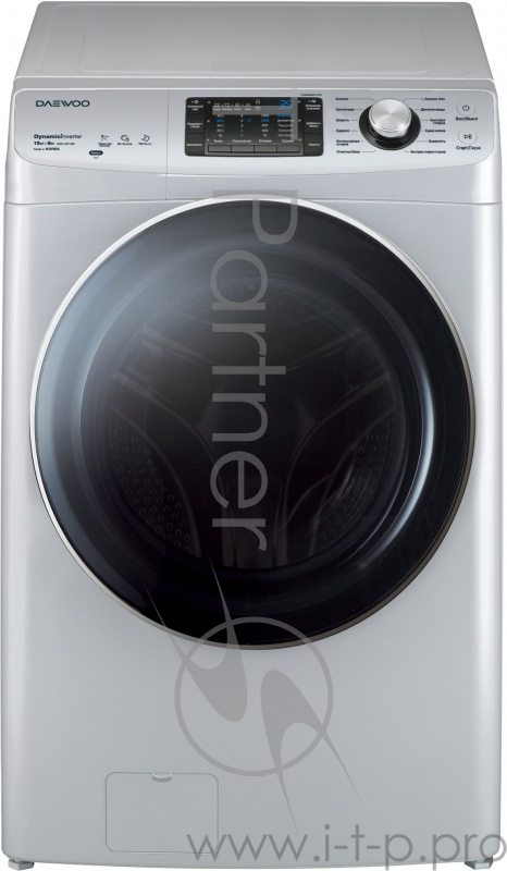 Стиральная машина Daewoo WMC-HWF12SP класс: C загр.фронтальная макс.:15кг (с сушкой) серебристый