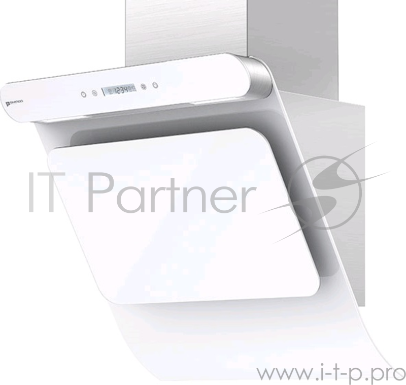 Вытяжка каминная Shindo Arktur 60 W/WG 3ETC нержавеющая сталь/белое стекло управление: сенсорное (1 мотор)