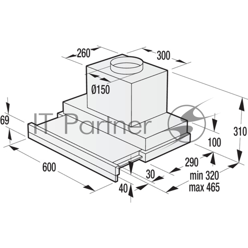 Вытяжка встраиваемая Gorenje BHP643ORAB черный управление: сенсорное (1 мотор)