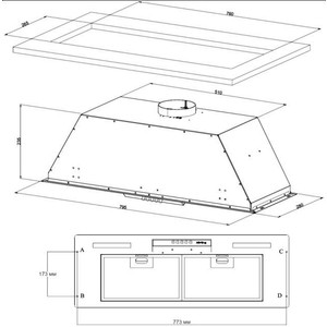 Встраиваемая вытяжка Korting KHI 9931 N цвет - черный