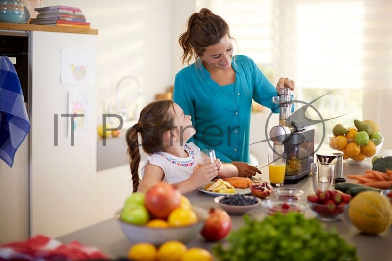 Соковыжималка шнековая Philips HR1947/30 200Вт рез.сок.:1000мл. серебристый/серый