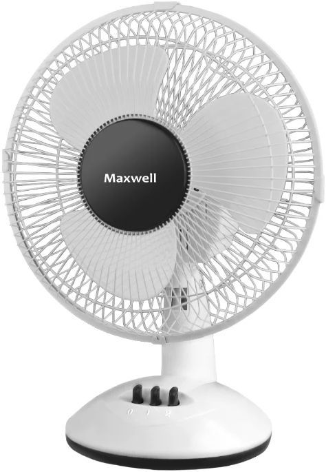 Вентилятор MAXWELL MW-3547(W) настольный ном. мощ. – 30Вт диаметр - 9”/22см 2 скорости