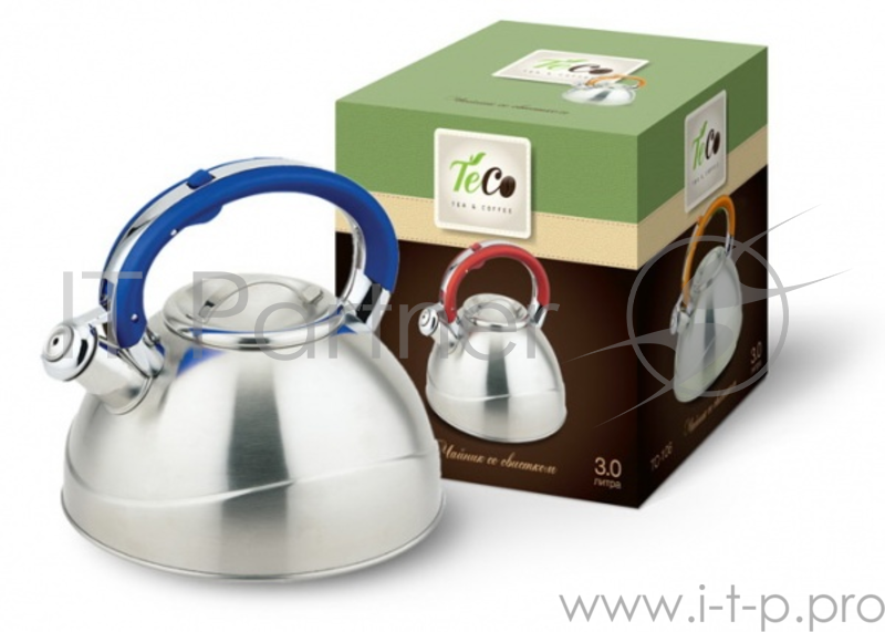 Чайник TECO 3,0 л. со свистком, TC-109, из нержавеющей стали, капсулированное дно