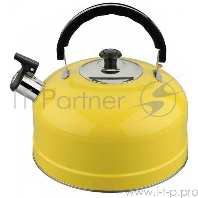 Чайник для плиты IRIT IRH-418 со свистком зеленый, нержавейка объем 2,5л (в уп. 24шт)