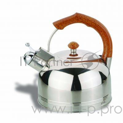 Чайник для плиты IRIT IRH-409 со свистком, 2,5 л, нерж.сталь, ручка термо/пластика, капсул. дно (в уп. 12 шт)