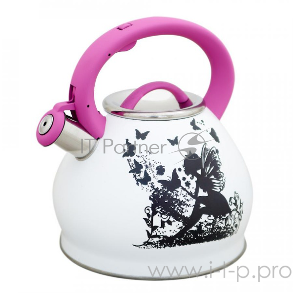 Чайник для плиты Катунь КТ-126, 3,0л со свистком, индук с декором/меняет цвет