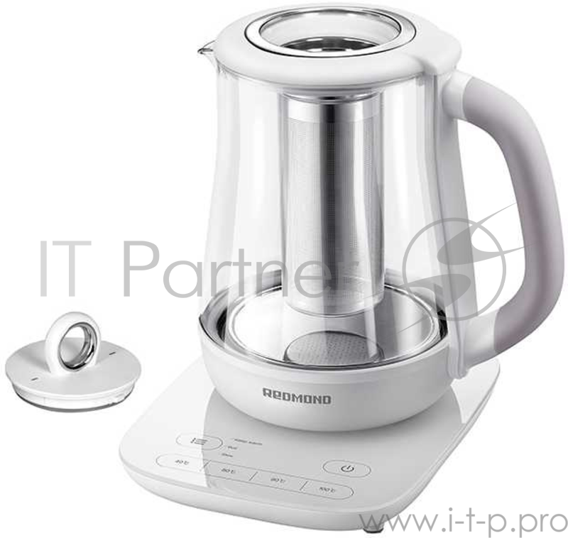 Чайник электрический Redmond RK-G1304D 1.5л. 1000Вт белый (корпус: стекло)