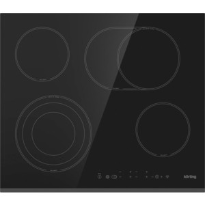 Встраиваемые электрические панели Korting/ Электрическая, 5х58x51 см, Стеклокерамика, ширина 60см, сенсорное управление Touch, 4 зоны нагрева, 2 конфорки с зонами расширения: конфорка с круглой тройной зоной расширения и конфорка с овальной зоной ра