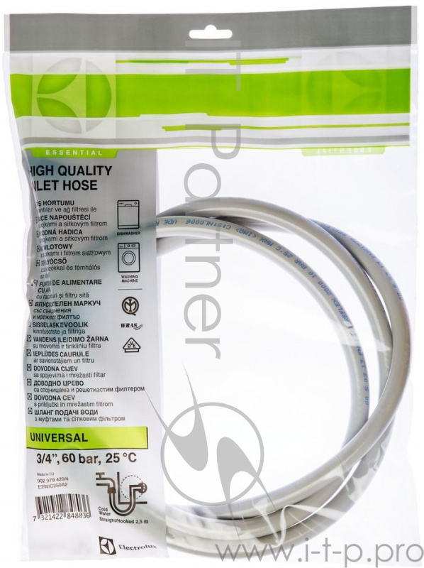 Шланг для посудомоечных и стиральных машин Electrolux E2WIC250A серый полимер 520гр